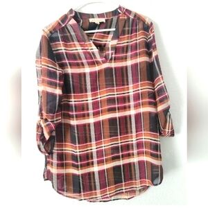Philosophy M Boho Print V Neck Tunic T Shirt  Casual Loose Tops Blouse